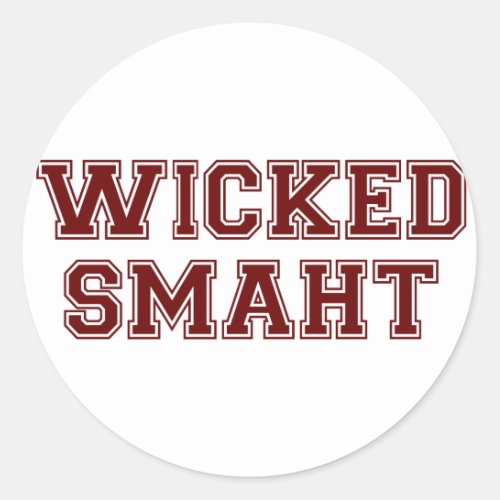 Wicked Smart Smaht College Boston Classic Round Sticker