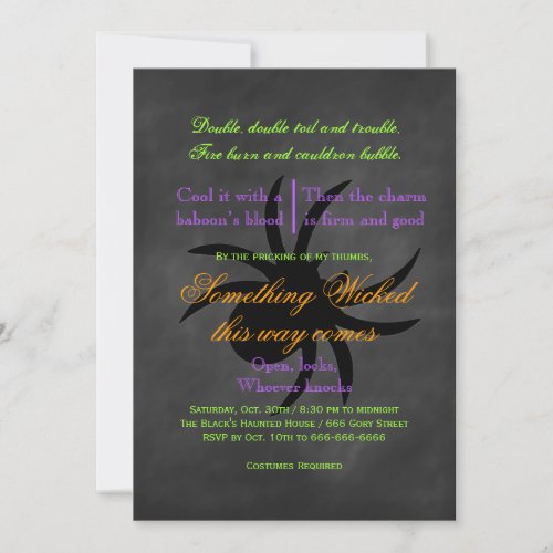 Wicked Spider Halloween Invitation