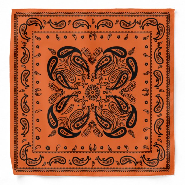 Wicked Style Black and Orange  Bandana (Front)
