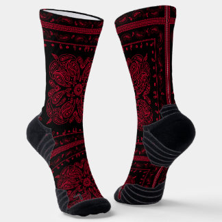 Wicked Style Black and Red Paisley Socks