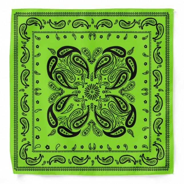 Wicked Style Fluorescent Green Bandana (Front)