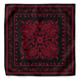 Wicked Style Red and Black Paisley Bandana