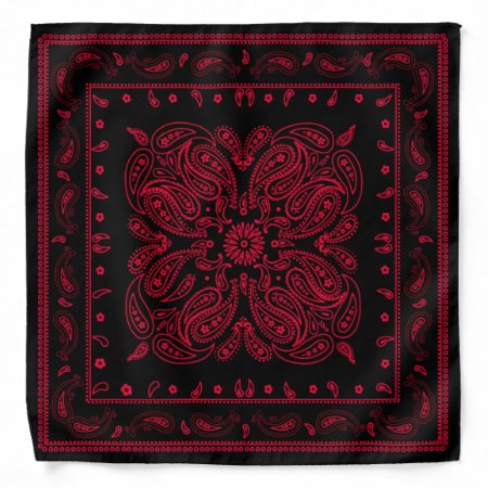 Wicked Style Red And Black Paisley Bandana