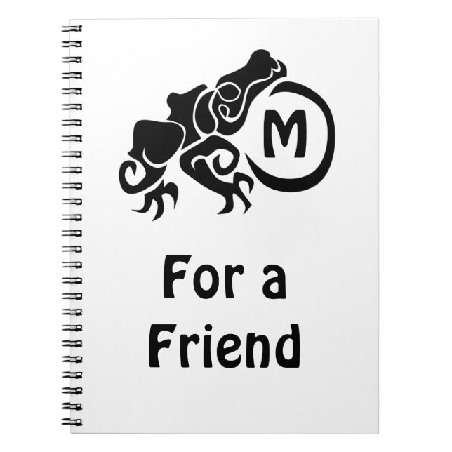 Wicked Tribal Frog Monogram Notebook (Front)