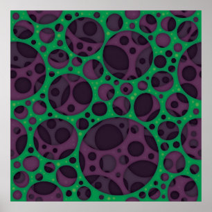 Wicked Trippy Abstract Slime Holes Design Pattern Poster