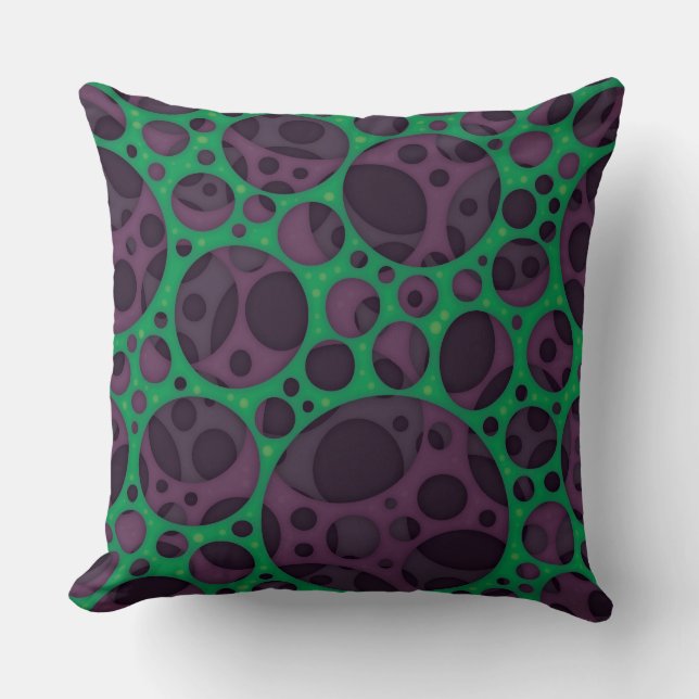Wicked Trippy Abstract Slime Holes Design Pattern Throw Pillow (Front)