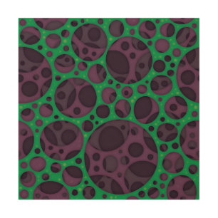 Wicked Trippy Abstract Slime Holes Design Pattern Wood Wall Art