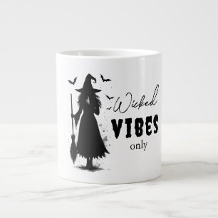 "Wicked Vibes Only" - Halloween Black Witch – Giant Coffee Mug