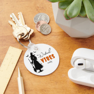 "Wicked Vibes Only" - Halloween Black Witch – Keychain