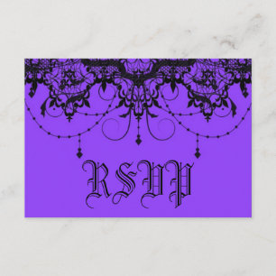 Wicked Victorian Spider Purple Halloween Rsvp Card