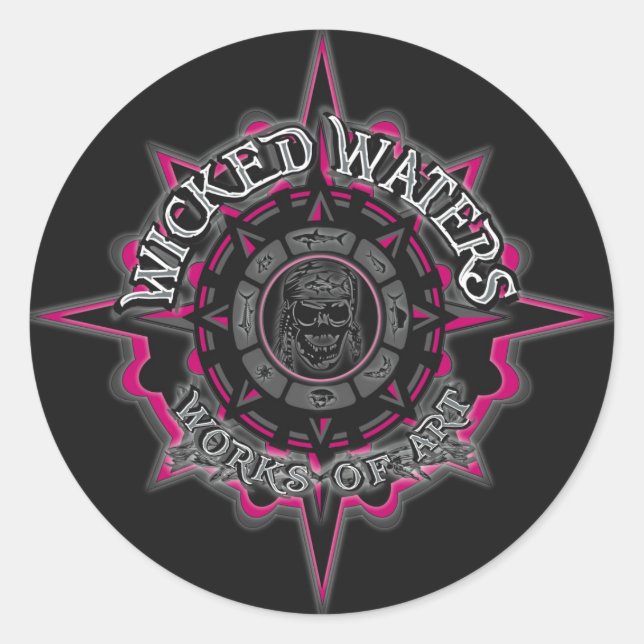 Wicked Waters Pink Logo Stickers (Front)
