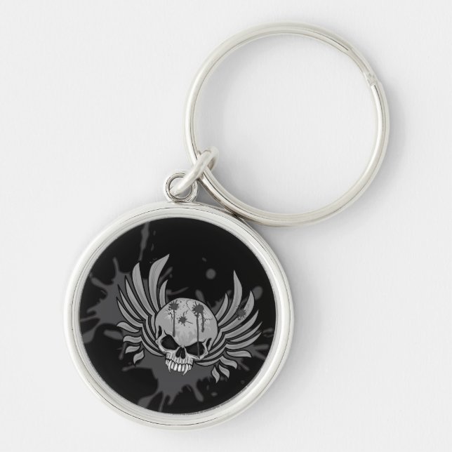 Wicked Winged Skull Keychain (Front)
