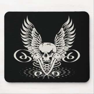 Wicked Winged Skull Mouse Pad
