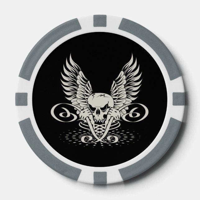 Wicked Winged Skull Poker Chips (Front)