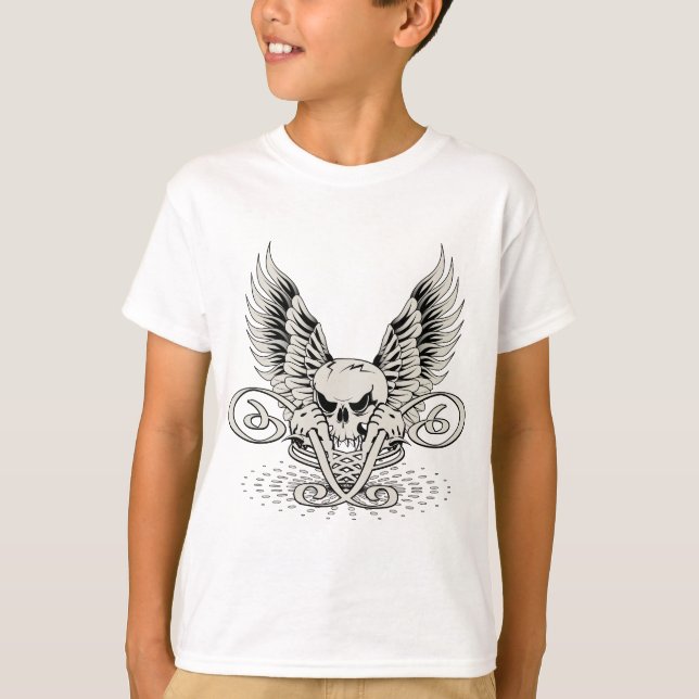 Wicked Winged Skull T-Shirt (Front)