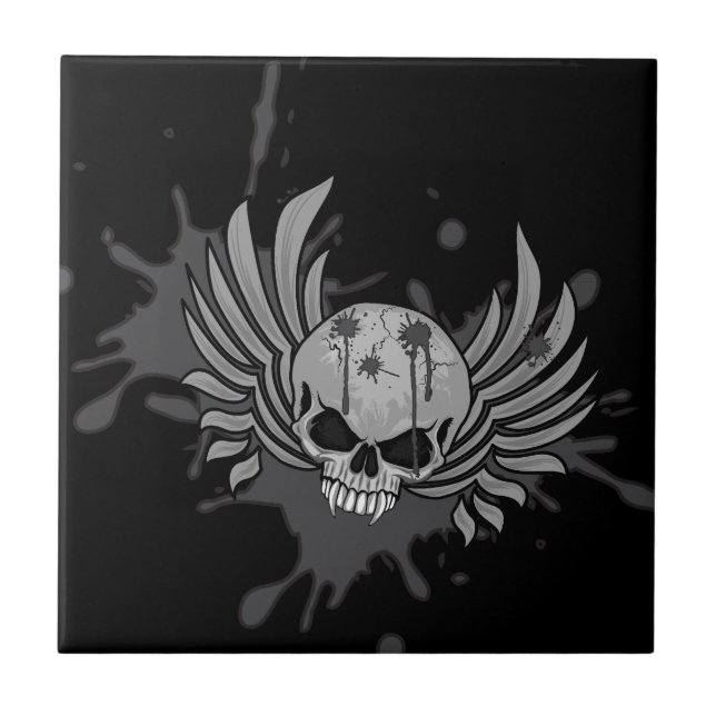Wicked Winged Skull Tile (Front)