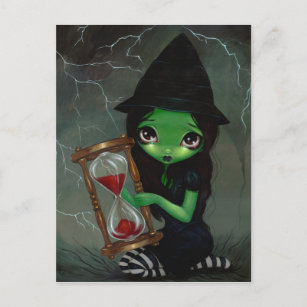 Wicked Witch and Her Hourglass Postcard