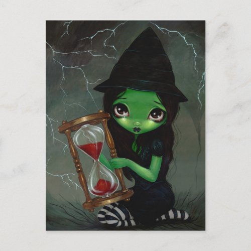 Wicked Witch and Her Hourglass Postcard