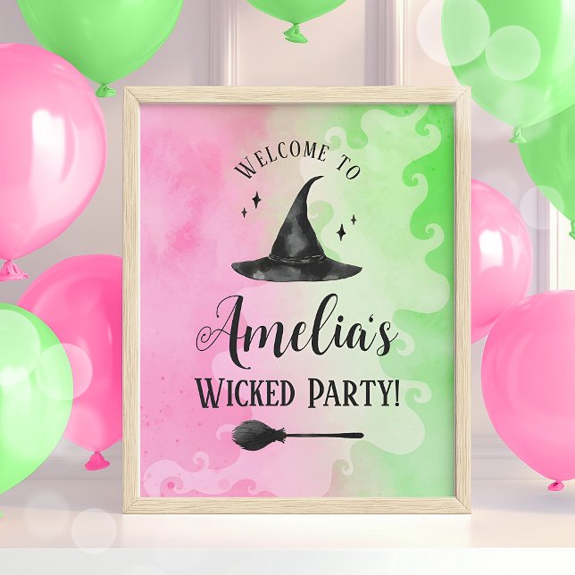 Wicked Witch Birthday Party Welcome Sign Flyer (Wicked Witch Welcome Sign Flyer)