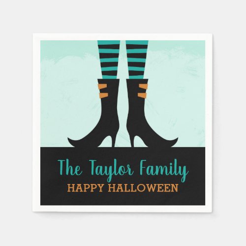 Wicked Witch Boots Personalized Halloween Party Napkins