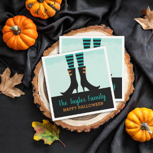 Wicked Witch Boots Personalized Halloween Party Napkins