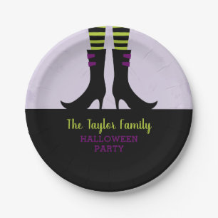 Wicked Witch Boots Personalized Halloween Party Paper Plates