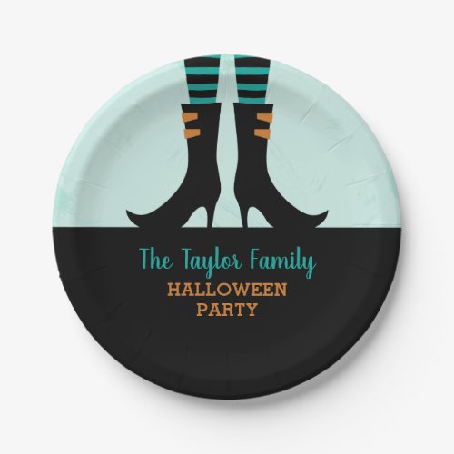 Wicked Witch Boots Personalized Halloween Party Paper Plates
