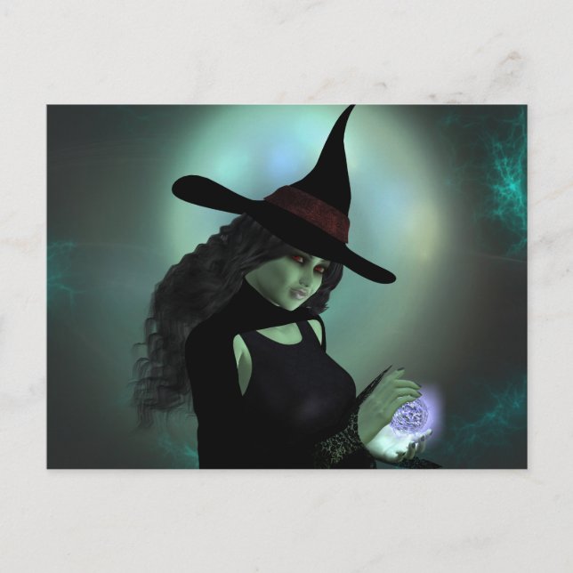 Wicked Witch Casting a Spell Postcard (Front)