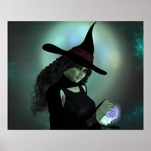 Wicked Witch Casting a Spell Poster