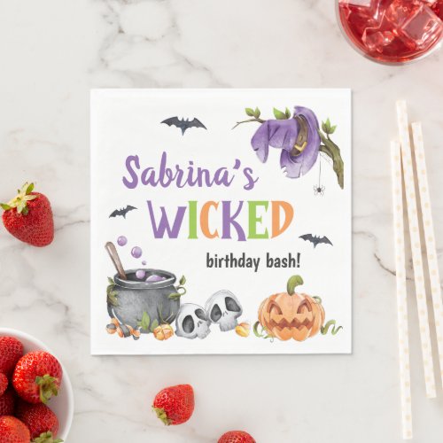 Wicked Witch Cat Halloween Birthday Party Any Age Napkins