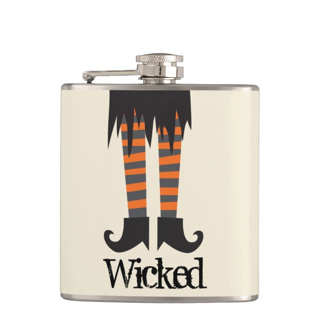 Wicked Witch Funny Halloween Flask (Front)