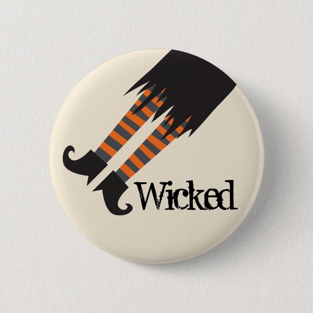Wicked Witch Funny Halloween Pinback Button (Front)