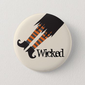 Wicked Witch Funny Halloween Pinback Button by DP_Holidays at Zazzle