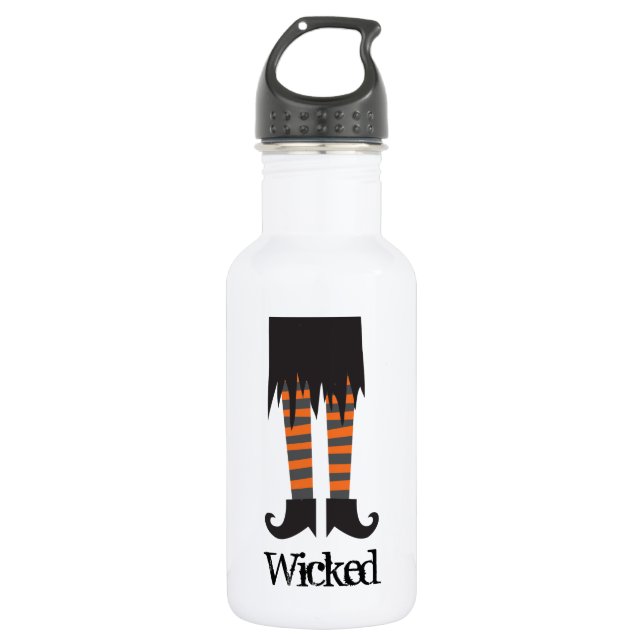 Wicked Witch Funny Halloween Water Bottle (Front)