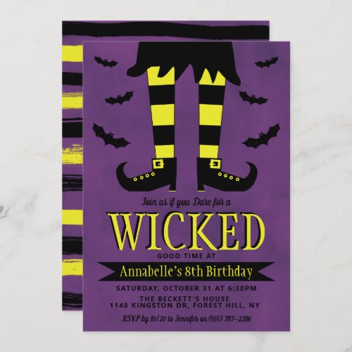 Wicked Witch Halloween Any Age Birthday Invitation