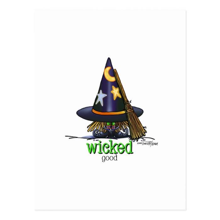 Wicked Witch Halloween card Postcards