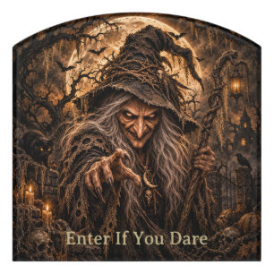 Wicked Witch Halloween Costume Party Door Sign
