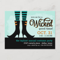 Wicked Witch Halloween Costume Party Invitation