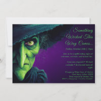 Wicked Witch Halloween Costume Party Invitation