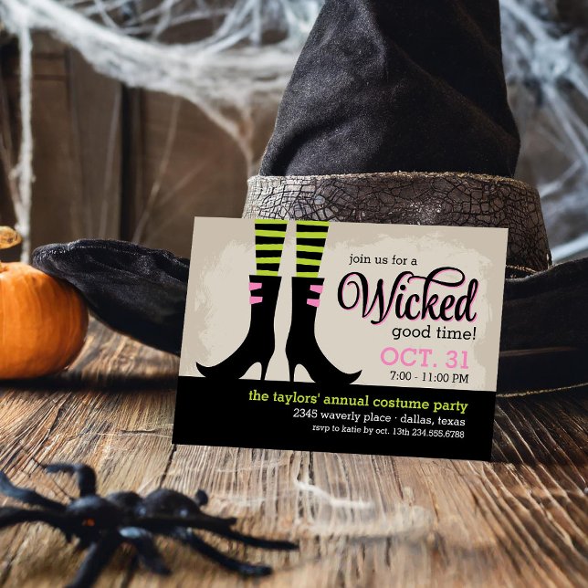 Wicked Witch Halloween Costume Party Invitation (Creator Uploaded)