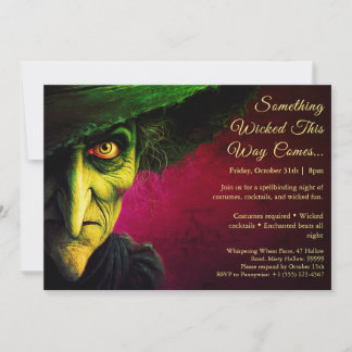 Wicked Witch Halloween Costume Party Invitation