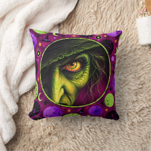 Wicked Witch Halloween Costume Party Throw Pillow