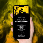 Wicked Witch Halloween Invitation<br><div class="desc">A wicked witch and her caldron, a black bat, picket fence and bare tree silhouetted against a spooky sky, these invitations are fun for a Halloween costume party invitations, a kid's birthday party invitation, just change the wording to fit your occasion. Available as INSTANT DOWNLOAD to print yourself or to...</div>