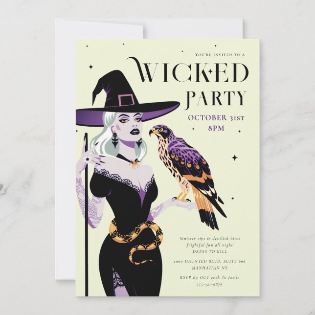 Wicked Witch Halloween Party Invitation (Front)