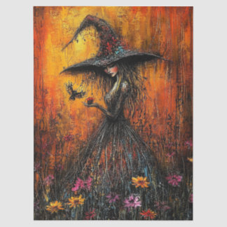 Wicked Witch in Large Hat Decoupage Tissue Paper