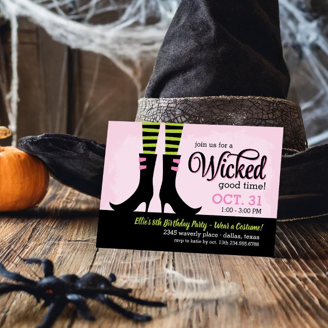 Wicked Witch Kids Birthday Costume Party Invitation (Creator Uploaded)