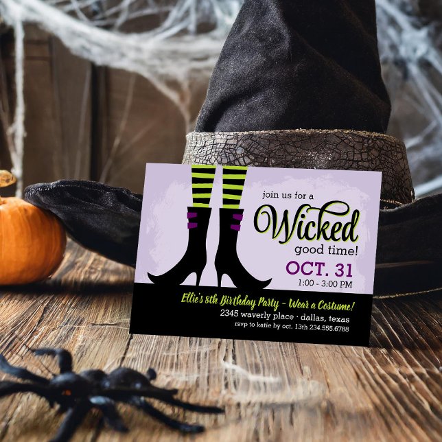 Wicked Witch Kids Birthday Costume Party Invitation (Creator Uploaded)