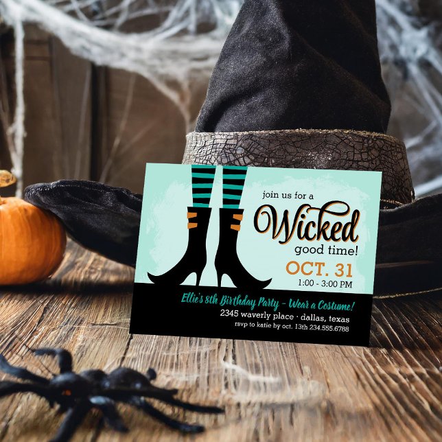 Wicked Witch Kids Birthday Costume Party Invitation (Creator Uploaded)