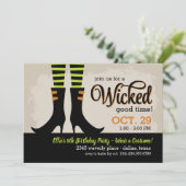 Wicked Witch Kids Birthday Costume Party Invitation (Standing Front)