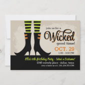 Wicked Witch Kids Birthday Costume Party Invitation (Front)